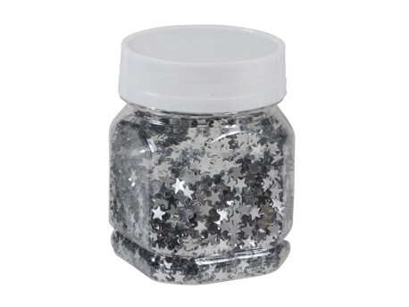 Bote Estrellas Glitter Plata 80g