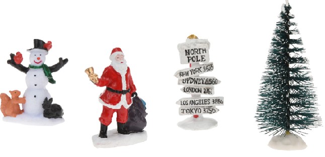 Figuras Navideas Plastico (Set 4uds)