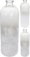 Botella Cristal Efecto Hielo Blanco/Gris 11x33Hcm (Set 2 colore