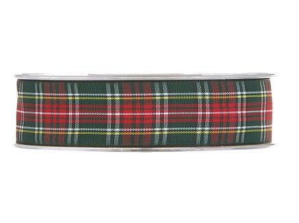 Cinta Tartan Verde/Rojo 25mmx20m
