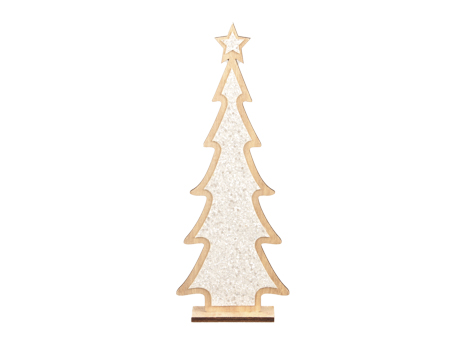 Arbol Navidad Purpurina Madera 22.5Hcm