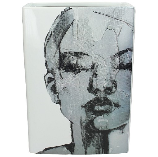 Jarron Ceramica Rostro 11x21x29Hcm