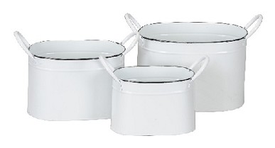 Cubeta Metal Asas Blanca (Set 3uds)