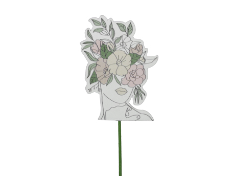 Pick Busto Flores de Madera 6x8cm (x12uds)