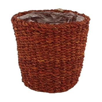 Cesto Fibra Natural Terracota 18x18Hcm