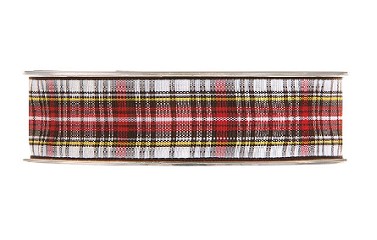 Cinta Tartan Blanco/Rojo 25mmx20m
