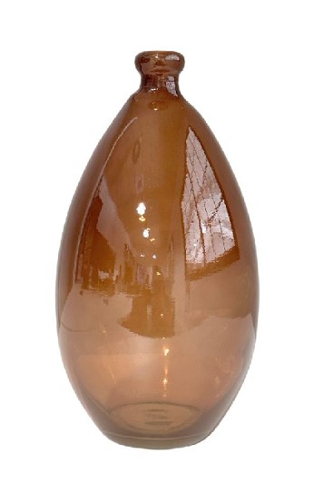 Florero Cristal Nilo Marron 16,5x30Hcm