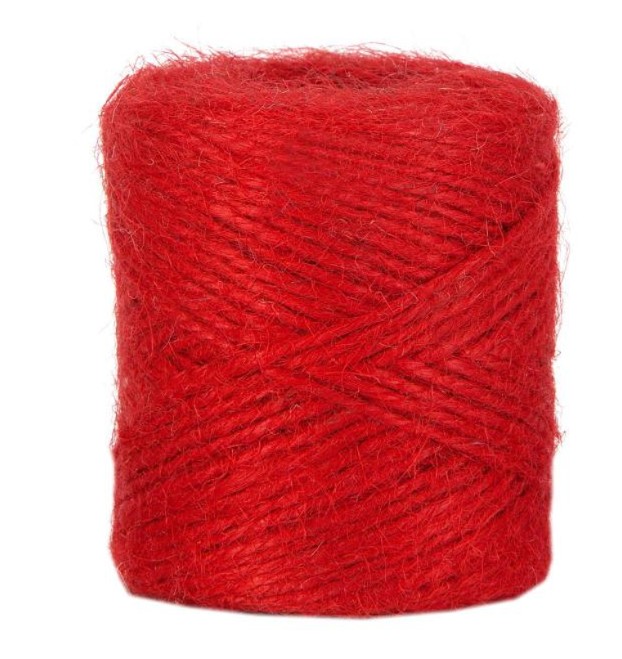 Cuerda Yute Roja 2mm 100g