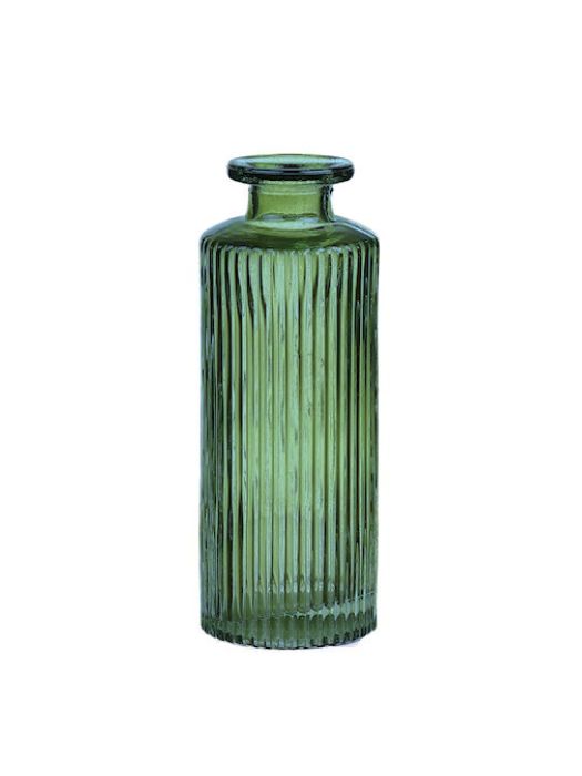 Botella Caro Rayada Verde Oscuro 5.2x13.2Hcm