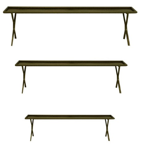 Banco Expositor Metal Oro Viejo (Set 3uds)