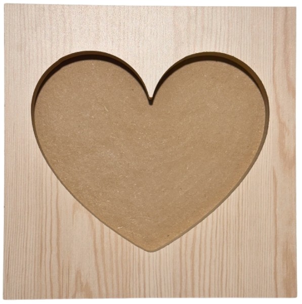 Marco Corazon Madera 25x25Lcm