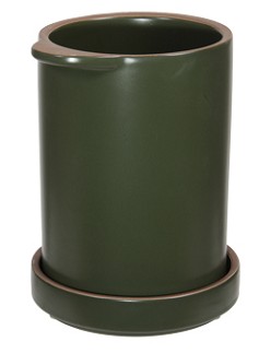 Maceta Beli Verde con plato 11x15Hcm