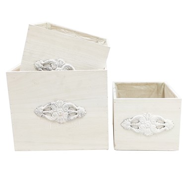 Cajon Isabel Blanco Cuadrado (Set 3uds)