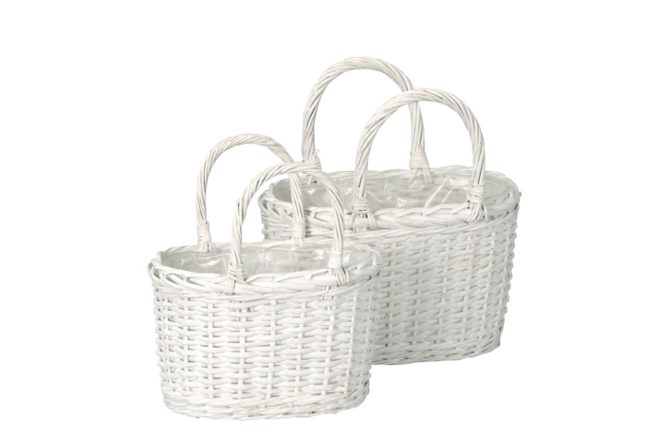 Cesta Willow Blanca (Set 2uds)