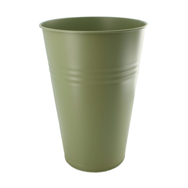 Cubeta Portofino Metal Verde Musgo 23.5x30Hcm