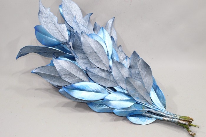 Hoja Magnolio Pintado Blue Metal 70cm 200gr
