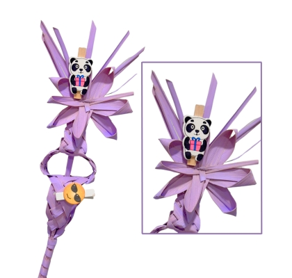 Palma Laurel Lila Adorno 30cm