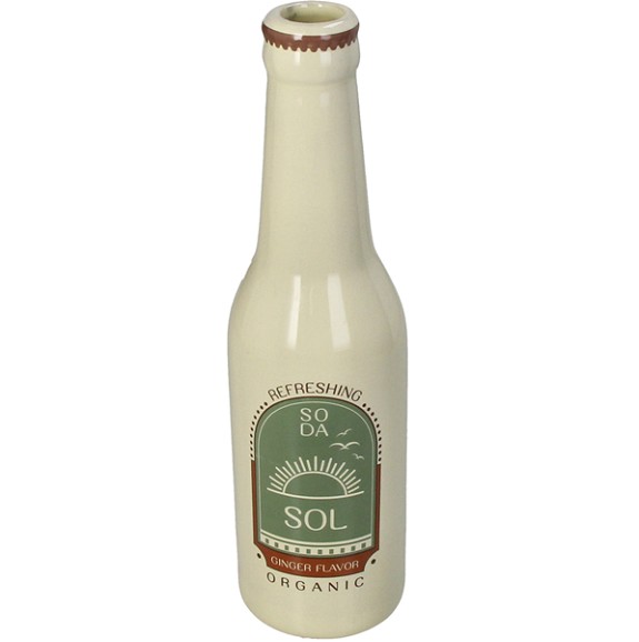 Jarron Botella Soda Verde 6.5x24Hcm