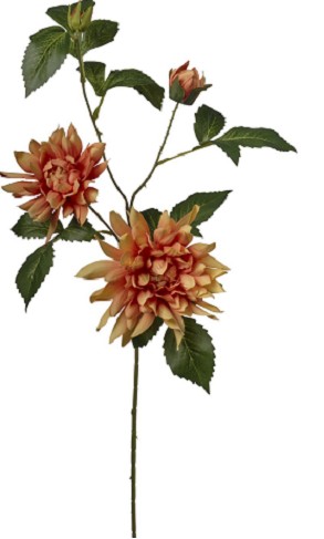Rama Artificial Dalia Naranja 80cm