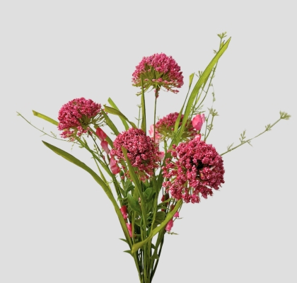 Ramo Allium Artificial Rosa 53cm