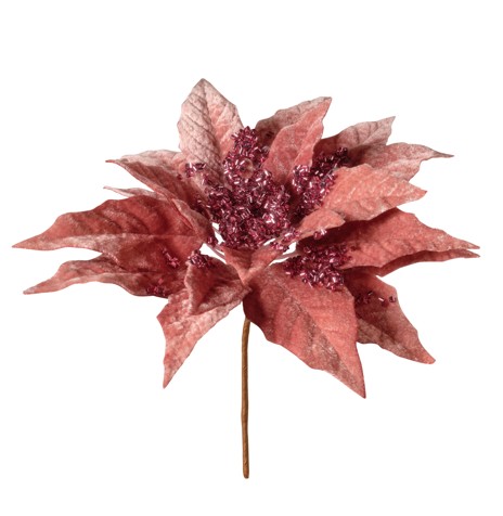 Poinsettia Natale Artificial Rosa 20cm