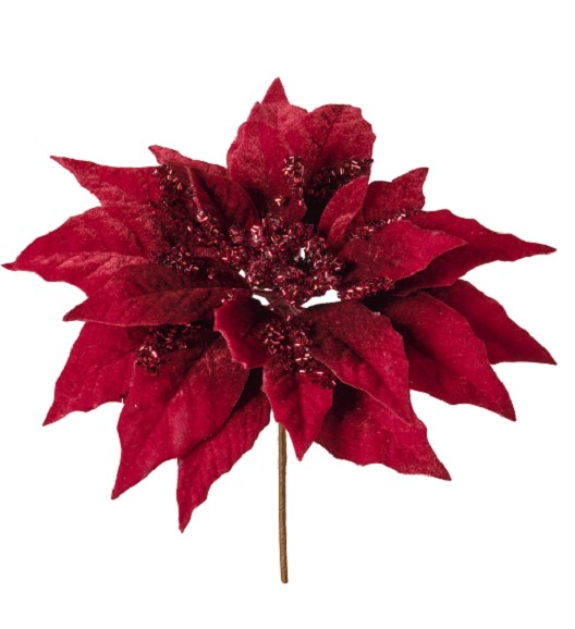 Poinsettia Natale Artificial Roja 20cm