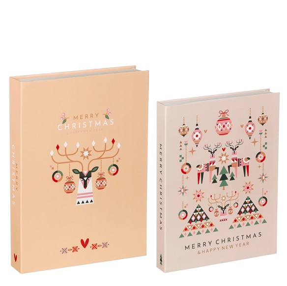Libro Christmas Rosa/Beige (Set 2uds)