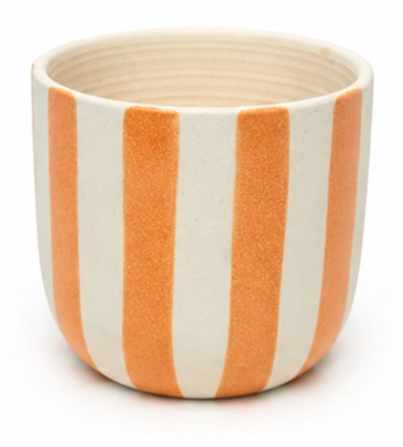 Cubremaceta Stripped Naranja �14x12.3Hcm
