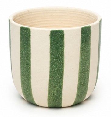 Cubremaceta Stripped Verde �14x12.3Hcm
