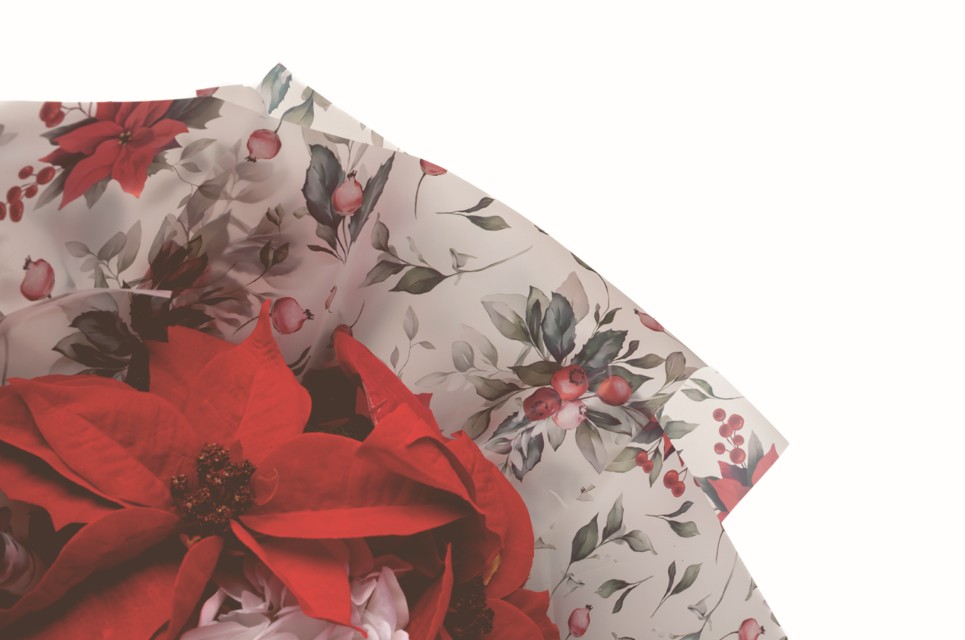 Bobina Celofan Traslucido Xmas Flower 70cmx50m