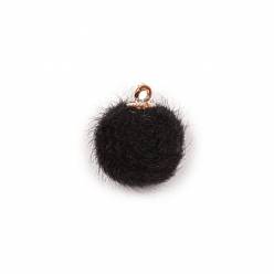 Mini Pompon 15mm Negro (x12uds)