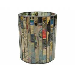 Jarron Cristal Papel Multicolor 10x13Hcm