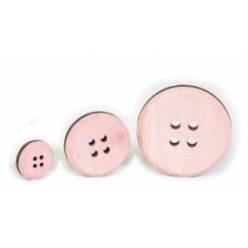 Botones Madera 3 Tamaos 3-5-7cm Rosa (x30uds)