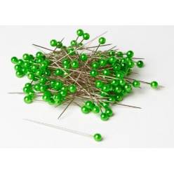 Alfileres Cabeza Perla Verde 6mmx65mm (x100uds)