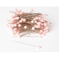 Alfileres Cabeza Perla Rosa 4mmx40mm (x150uds)