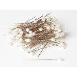 Alfileres Cabeza Perla Blanco 4mmx40mm (x150uds)