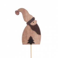 Pick Papa Noel Plata Brillante 8.5cm Palo 10cm  (x10uds)