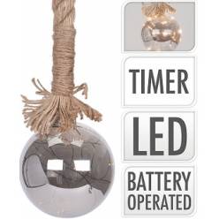 Cuerda Bola Cristal Gris 10cmx1m (10Leds)