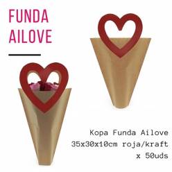 Funda Ailove 35x30x10cm Roja /kraft (x50uds)