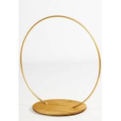Aro Dorado con Base de Madera 57x33,5x57cm