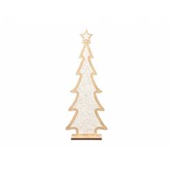 Arbol Navidad Purpurina Madera 22.5Hcm