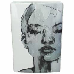 Jarron Ceramica Rostro 11x21x29Hcm