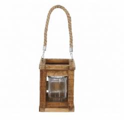 Farolillo Nahil Madera 19x19x25,5Hcm