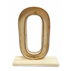 Numero Madera 0 con Peana 25x30Hcm aprox
