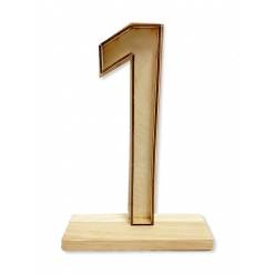 Numero Madera 1 con Peana 25x30Hcm aprox