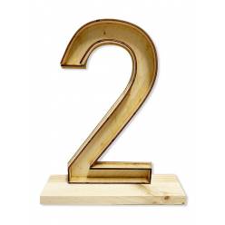 Numero Madera 2 con Peana 25x30Hcm aprox