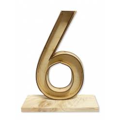 Numero Madera 6 con Peana 25x30Hcm aprox
