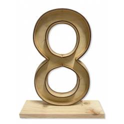 Numero Madera 8 con Peana 17Ax28Hcm aprox