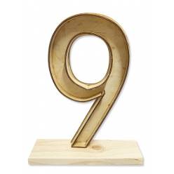 Numero Madera 9 con Peana 25x30Hcm aprox