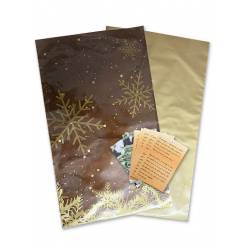 Bolsa Muerdago Marron / Oro  vacia + tarjeta (x100uds)